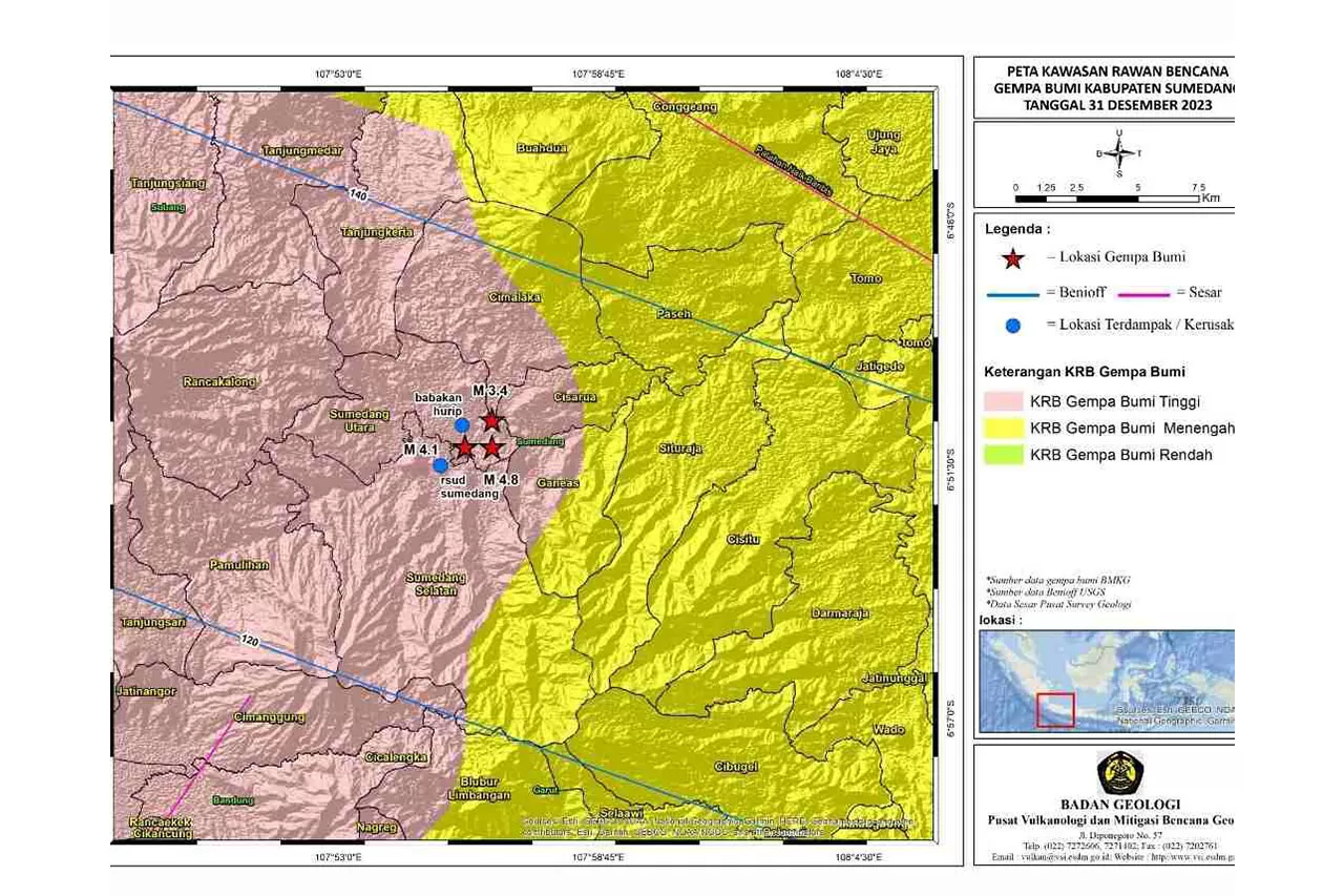 Aktivitas Sesar Cileunyi-Tanjungsari Jadi Penyebab Gempa M 4.8 Sumedang, Badan Geologi: Tidak Menyebabkan Tsunami