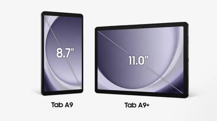 HP Samsung Galaxy Tab A9 Ini Dilengkapi dengan layar LCD TFT Berukuran 8,7 Inci dan Resolusi 800 x 1340 Piksel, Cek Disini Spesifikasinya