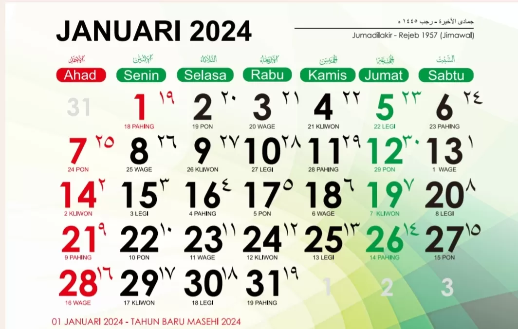 18 Januari 2024 Berapa Hijriah? Simak kalender islam lengkap selama satu bulan, memasuki bulan rajab