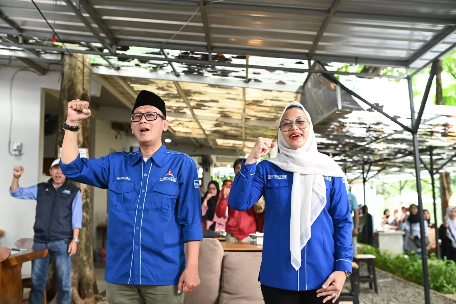 Dyah Mentari Putri Dan Ali Mustofa Adakan Silaturahmi Dan Bimtek Saksi TPS Partai Demokrat Di Cilodong