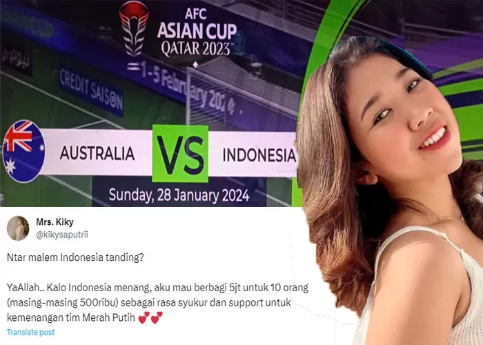 Kiky Saputri Berbagi Kebahagiaan: Janji Hadiah 5 Juta Rupiah Jika Indonesia Kalahkan Australia di Piala Asia 2023