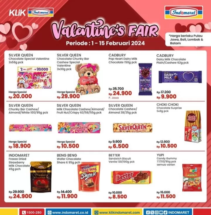 Promo Indomaret: Silver Queen Chocolate Chunky Bar Cashew Special Valentine 3x30g pck Harga Spesial Rр 29.900